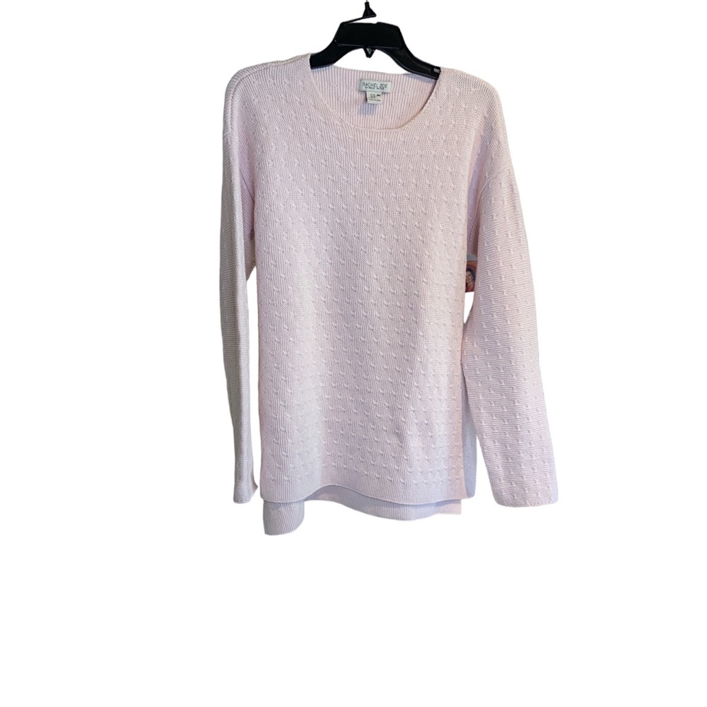 Rachel Zoe Women's Crew Neck Pullover Sweater Pink sparkly Size XL